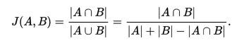 Equation describing Jaccard Coefficient