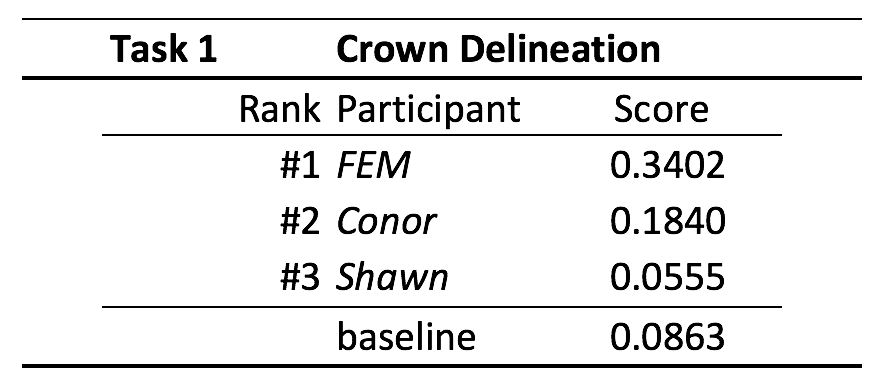 Figure showing scoring table task1